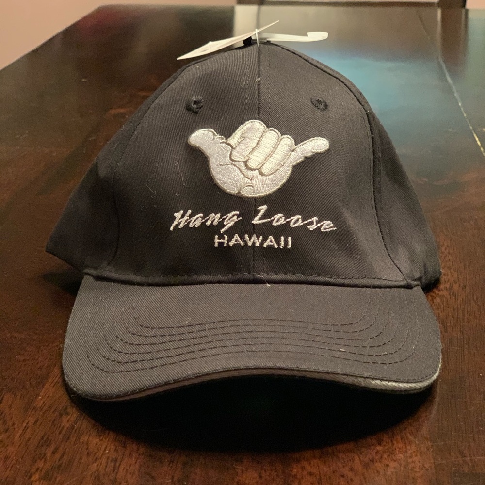 Hang Loose Hawaii Strapback Black Hat Surfware Cap